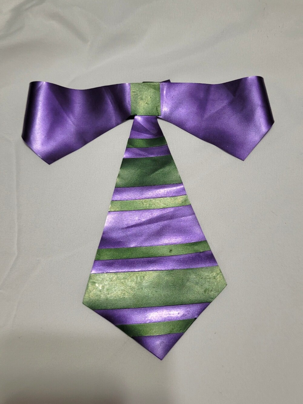 REAL LATEX by Dawnamatrix  Metallic Green & Purple Mini Necktie